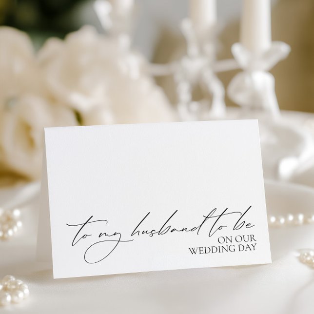 Tarjeta "A mi marido para estar en mi día de bodas (To My Husband to be On My Wedding Day" Card)