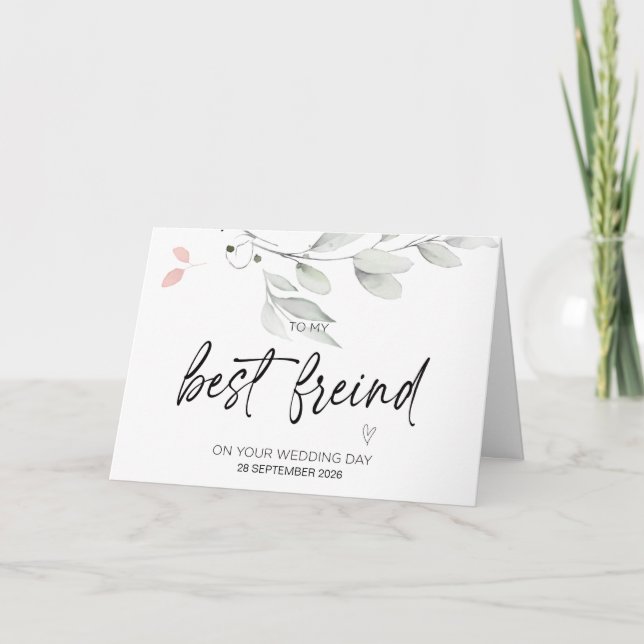 Tarjeta A mi mejor amigo en tu día de bodas regalo de novi (Anverso)