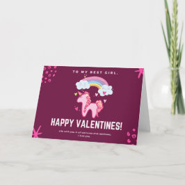 Tarjeta A Mi Mejor Chica Unicorn Valentine