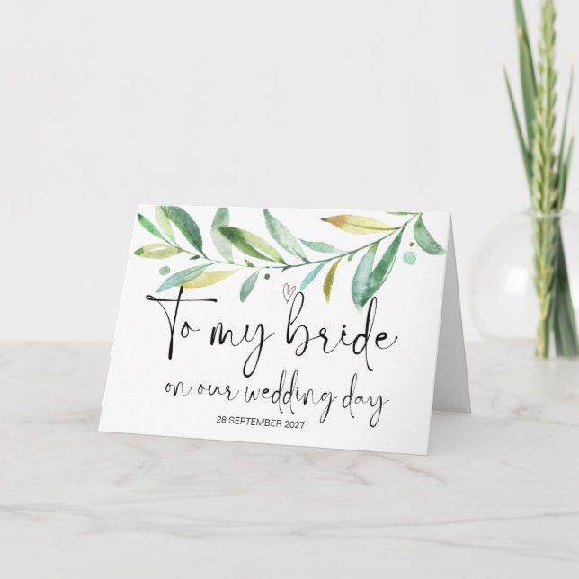 Tarjeta A Mi Novia De Groom Casándose Con Nuestro Boda (Anverso)