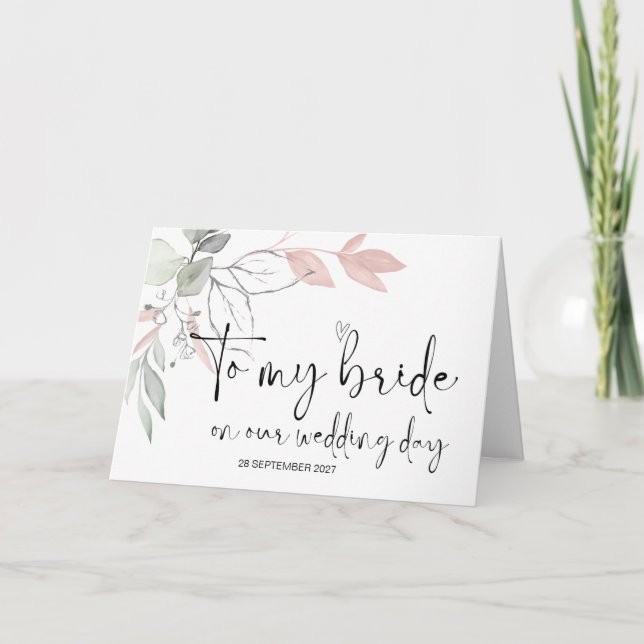 Tarjeta A Mi Novia De Groom Casándose Con Nuestro Boda (Anverso)