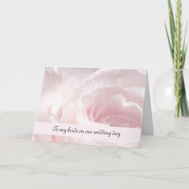 Tarjeta A mi novia en nuestro día de boda (Anverso)