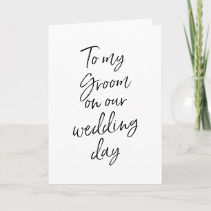 Tarjeta A mi novio en nuestro boda   Mano elegante con let
