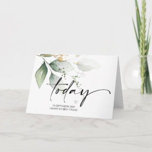 Tarjeta A mi novio en nuestro día de bodas de novia casada