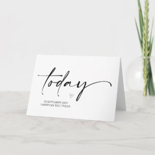 Tarjeta A mi novio en nuestro día de bodas de novia casada