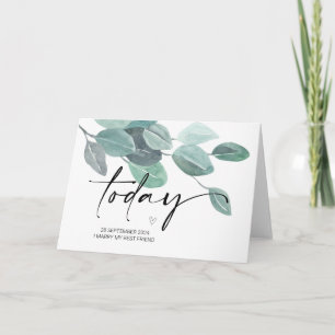 Tarjeta A mi novio en nuestro día de bodas de novia casada