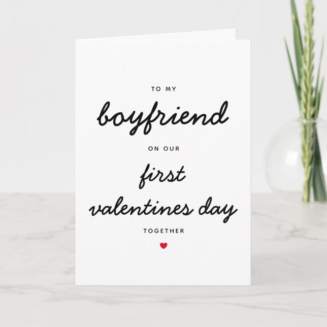 Tarjeta A Mi Novio En Nuestros Primeros Valentines Juntos (Anverso)