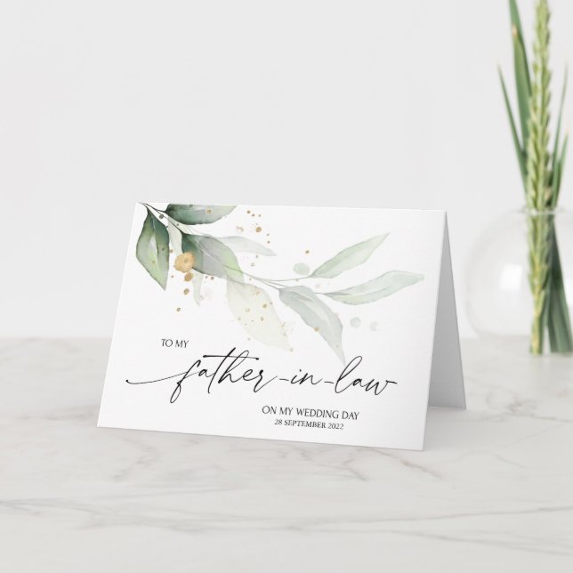 Tarjeta A mi padre en el día de la boda legal regalo de la (Anverso)