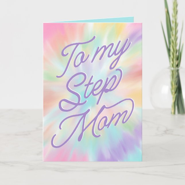 Tarjeta A mi paso Mamá Pastel Tye Card (Anverso)