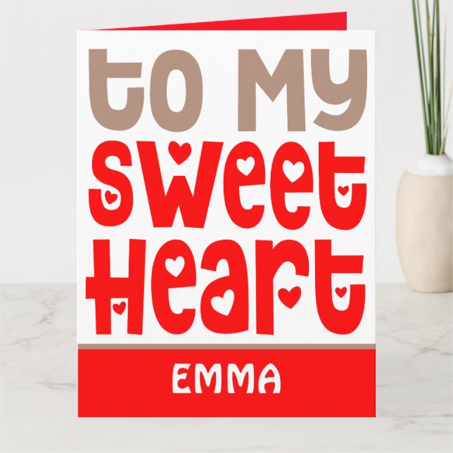Tarjeta A mi querido nombre de moda Red Valentines (Anverso)