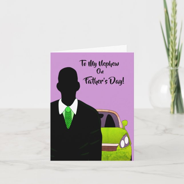 Tarjeta A mi sobrino en el día del padre afroamericano (Anverso)