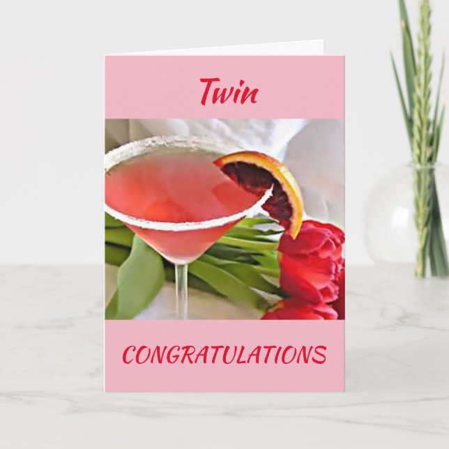 TARJETA A MI **TWIN** DIJE ***FELICITACIONES*** (Anverso)