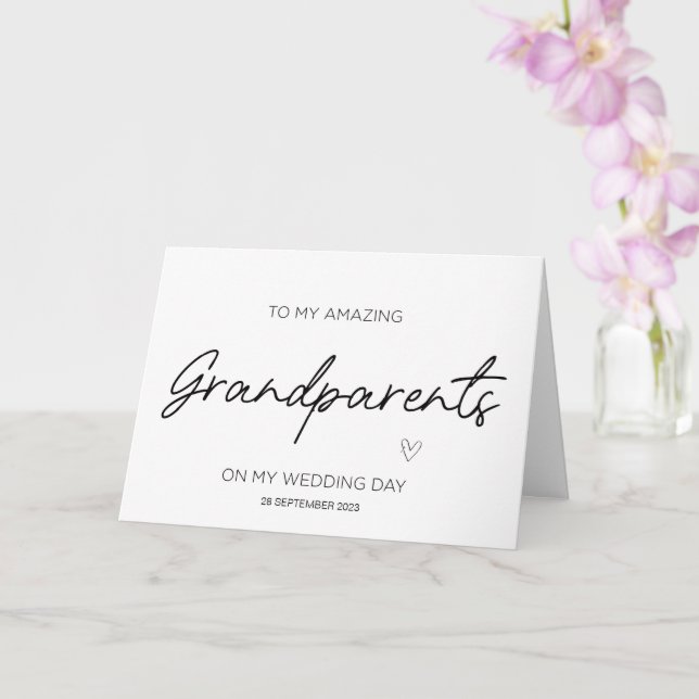 Tarjeta A mis abuelos Boda Gracias por Novia (Orquídea)