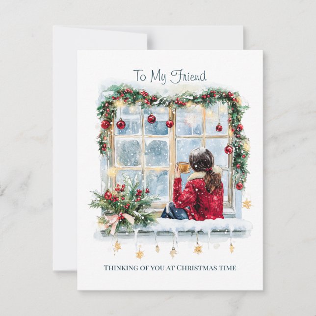 Tarjeta A mis Navidades amigos (Anverso)