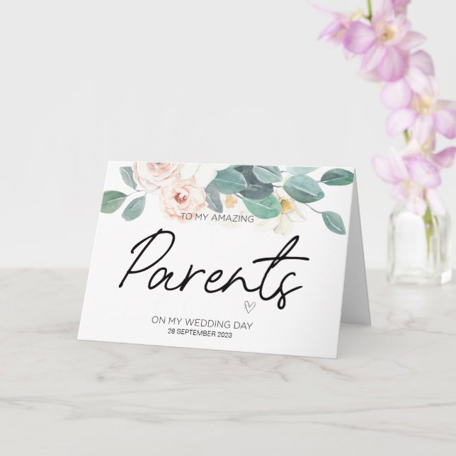 Tarjeta A Mis Padres Boda Gracias Por Novias, Mamá Papá (Orquídea)