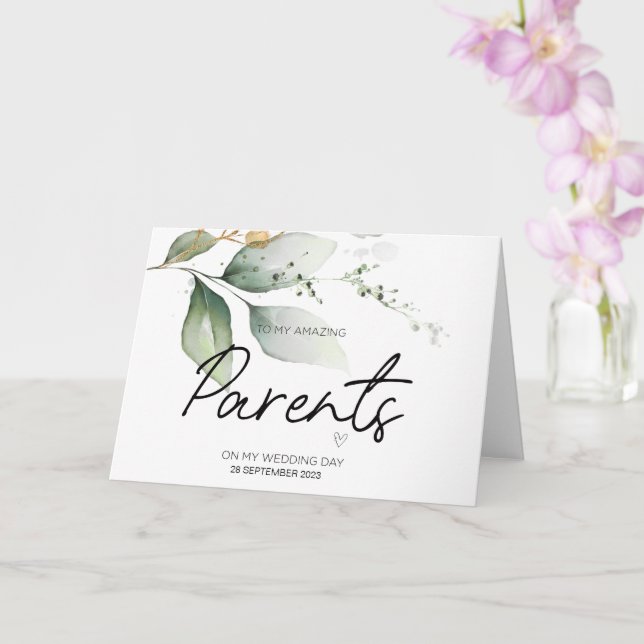 Tarjeta A Mis Padres Boda Gracias Por Novias, Mamá Papá (Orquídea)