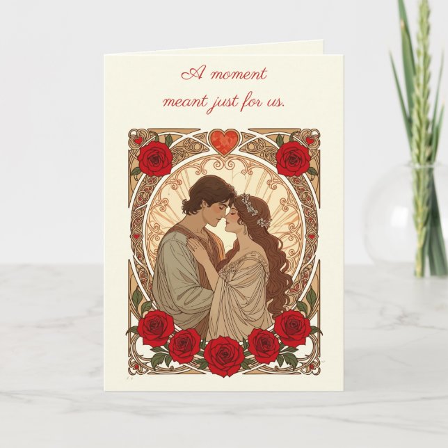 Tarjeta A Moment Meant Just For Us Romantic Art Nouveau  (Anverso)