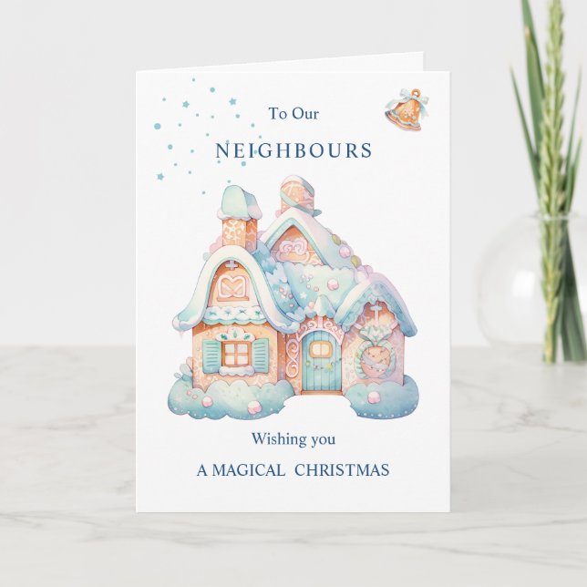 Tarjeta A nuestra aldea de Navidades vecinos (Anverso)