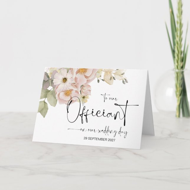 Tarjeta A nuestro funcionario en el día de la boda gracias (Anverso)