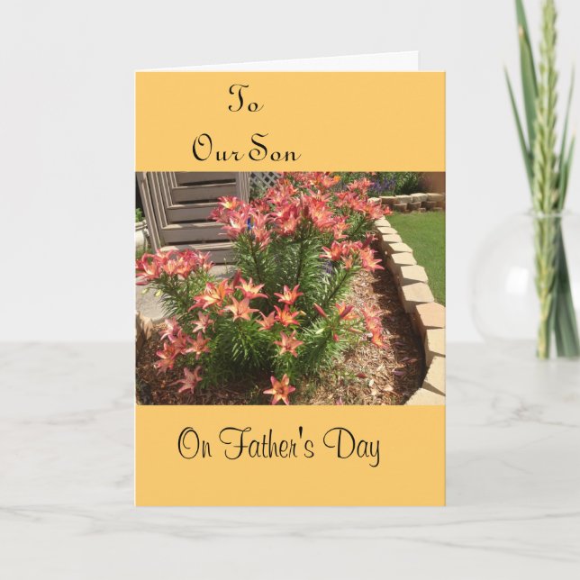 Tarjeta A nuestro hijo, en el día del padre (Anverso)