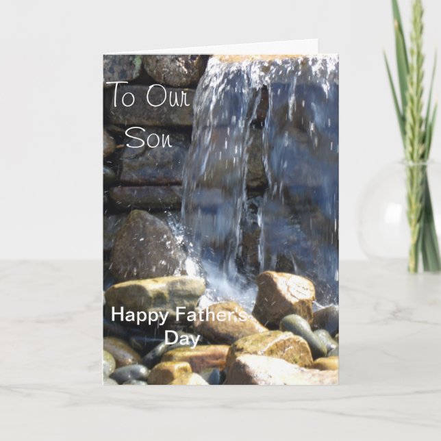 Tarjeta A nuestro hijo Feliz Día del Padre. (Anverso)