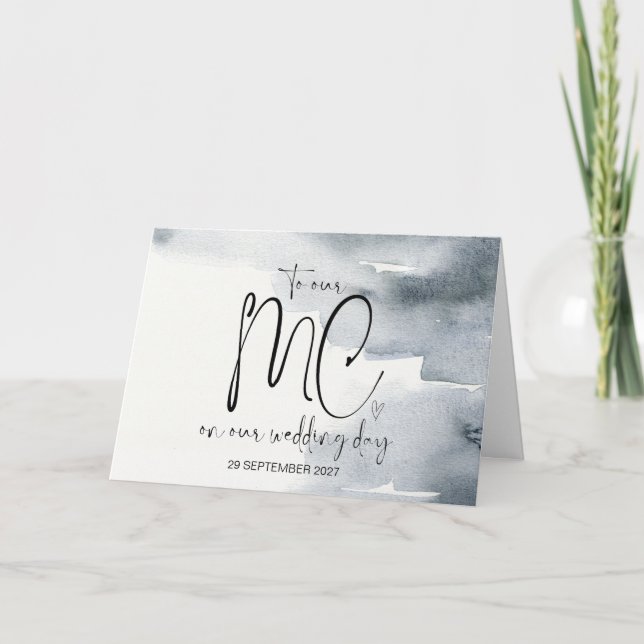 Tarjeta A nuestro MC en el Día de la Boda Gracias Novia y  (Anverso)