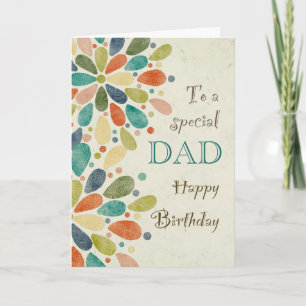 Tarjeta A papá en el cumpleaños colorido