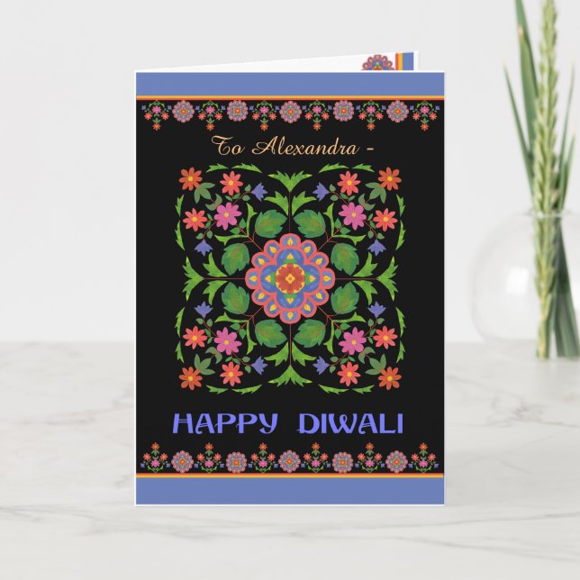 Tarjeta a personalizar, modelo de Diwali de (Anverso)