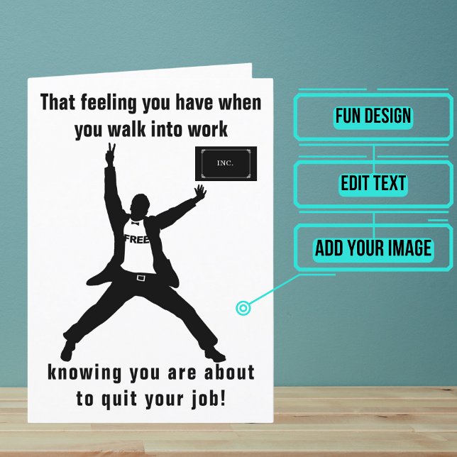 Tarjeta A punto de abandonar su trabajo masculino (Looking for the perfect card for that friend who is about to quit/leave their job?)