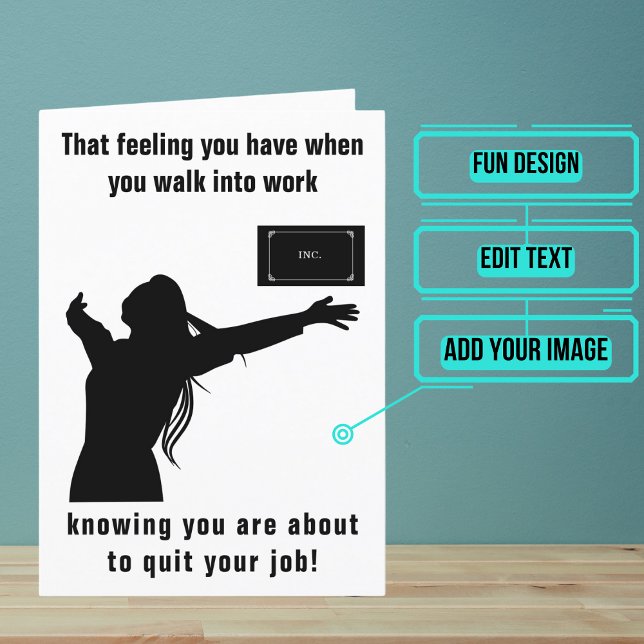 Tarjeta A punto de dejar tu trabajo Mujer (Looking for the perfect card for that friend who is about to quit/leave their job?)