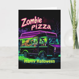 Tarjeta ¡A Quién Le Gusta La Pizza Zombie Para Halloween!