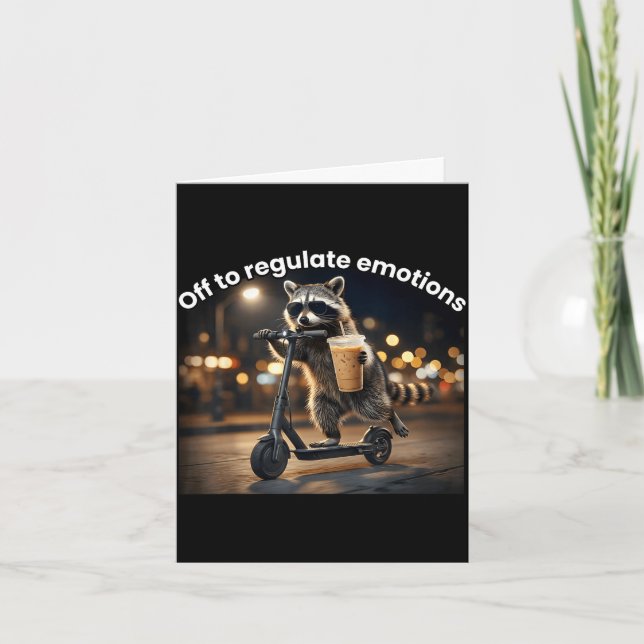 Tarjeta A regular las emociones salud mental mapache hielo (Anverso)