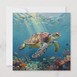 Tarjeta A Sea Turtle Themed Blank