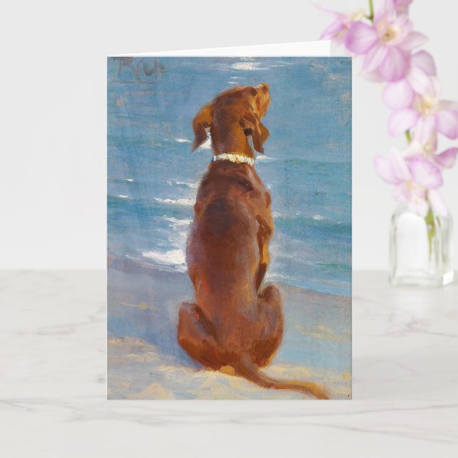 Tarjeta A sitting brown dog by P.S. Kroyer (Orquídea)