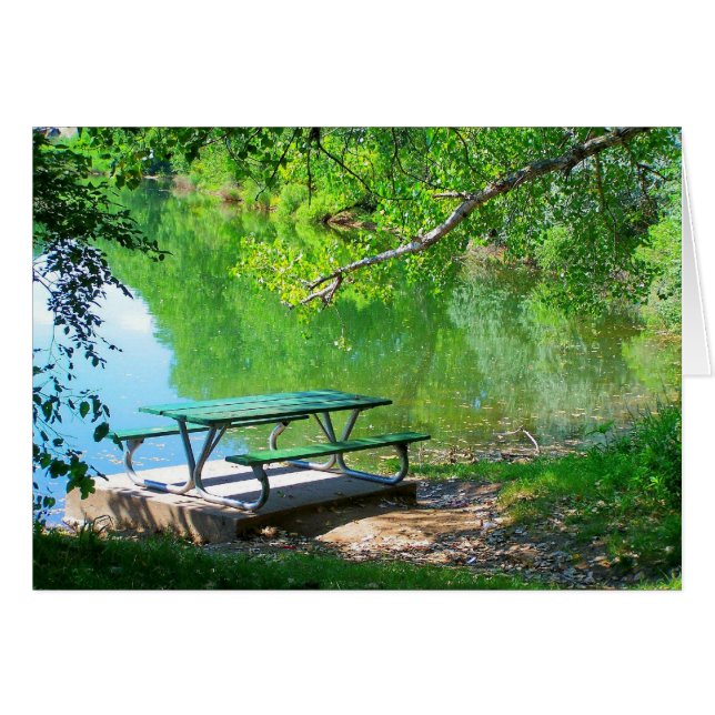 TARJETA a solas de la mesa de picnic (Anverso (Horizontal))