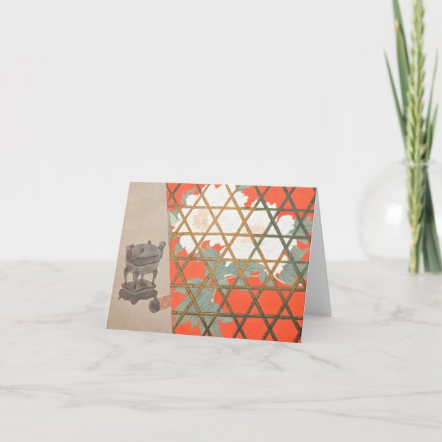 Tarjeta "A Thousand Grasses 5“ Kamisaka Sekka Ukiyo-E   (Anverso)