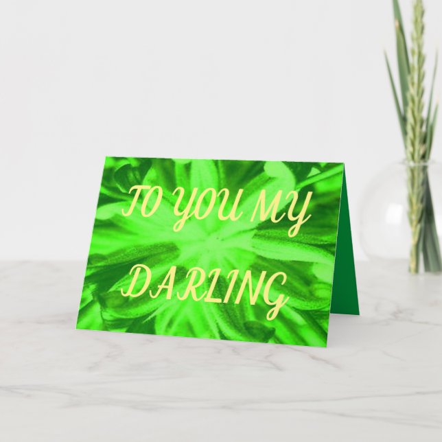 Tarjeta A ti mi querido diseño verde claro (Anverso)