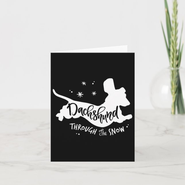 Tarjeta A Través De La Nieve Navidades De Dachshund Perro  (Anverso)