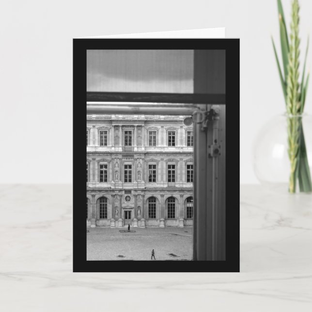 Tarjeta A través de la ventana Le Louvre Paris Greeting (Anverso)