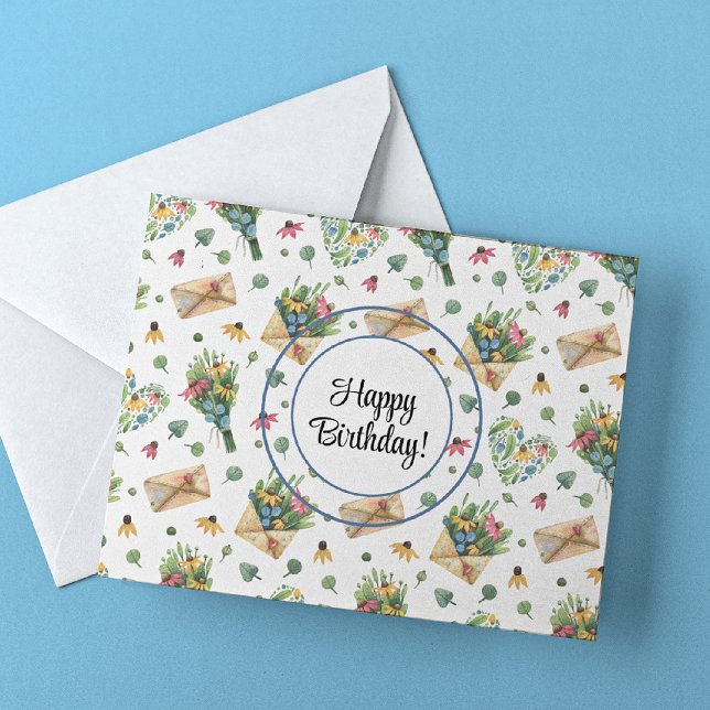 Tarjeta A través de las millas Bonito acuarela Feliz cumpl (Subido por el creador)