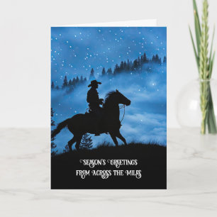 Tarjeta A través de los kilómetros Country Western vaquero