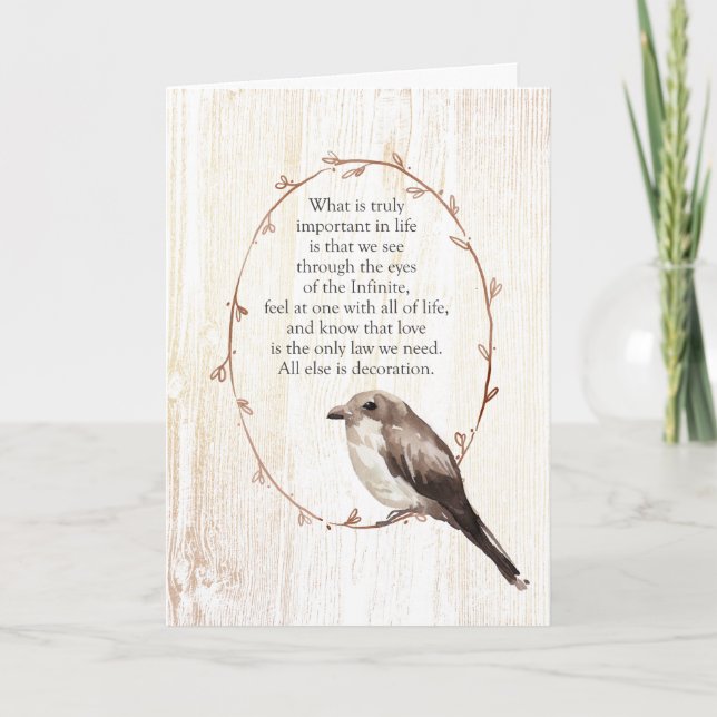 Tarjeta A través de los ojos del infinito inspiracional (Anverso)