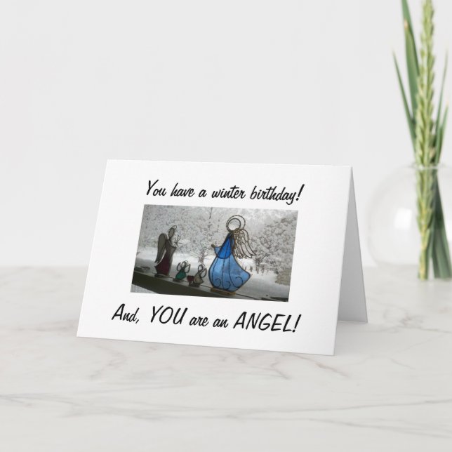 TARJETA A UN HERMOSO ÁNGEL EN SU CUMPLEAÑOS DE INVIERNO (Anverso)