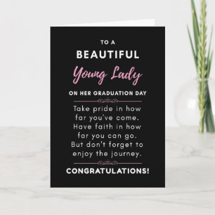 Tarjeta A Una Hermosa Joven En Su Día De Graduación