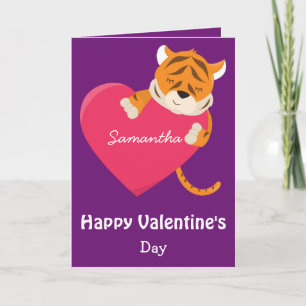 Tarjeta A una hija en el El día de San Valentín Tiger