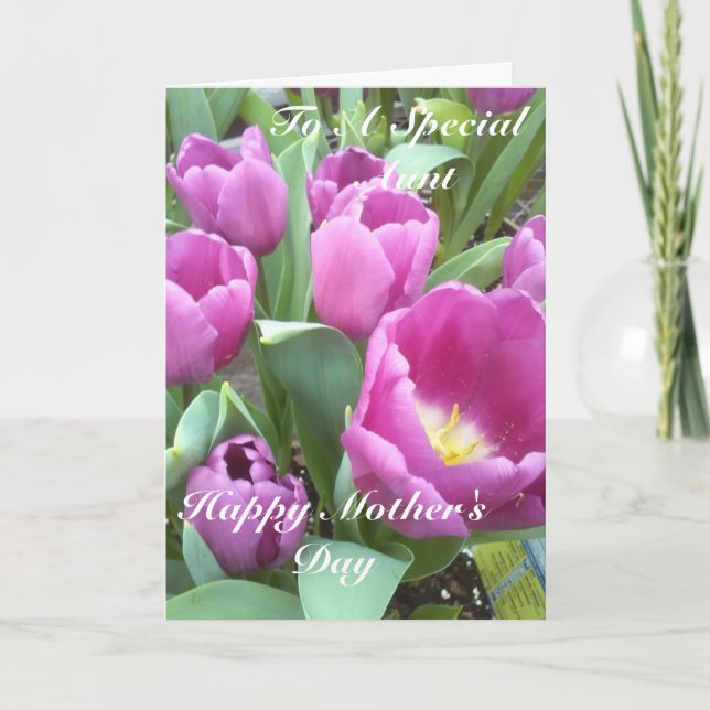 Tarjeta A una tía especial, feliz día de la madre (Anverso)