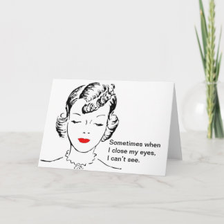 Tarjeta A veces cuando me cierro los ojos, no puedo ver