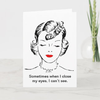 Tarjeta A veces cuando me cierro los ojos, no puedo ver