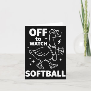 Tarjeta A ver softball divertido softball ganso juego