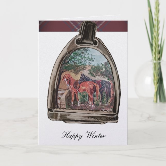 Tarjeta a view through a stirrup  card (Anverso)